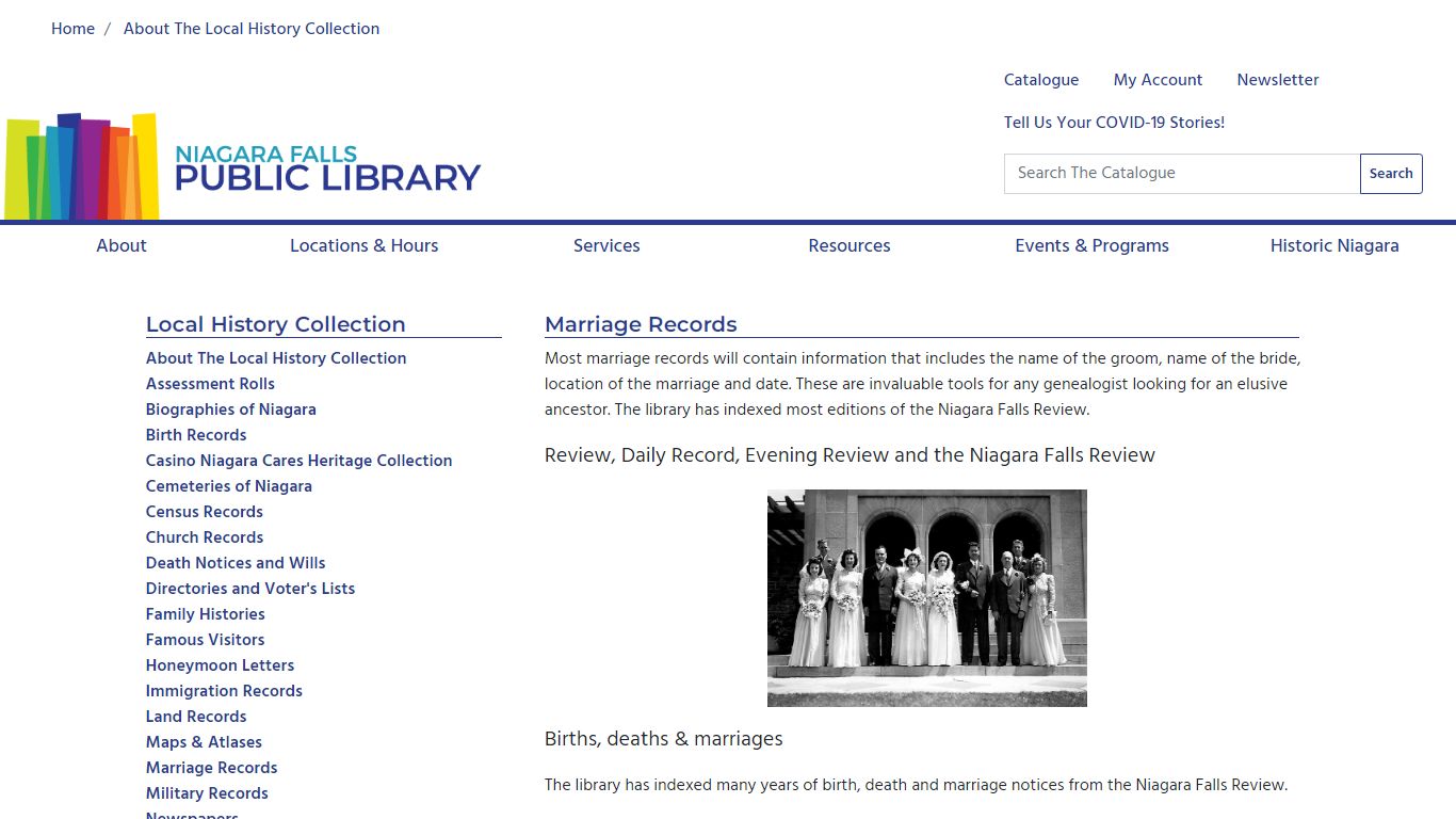 Marriage Records | Niagara Falls Public Library