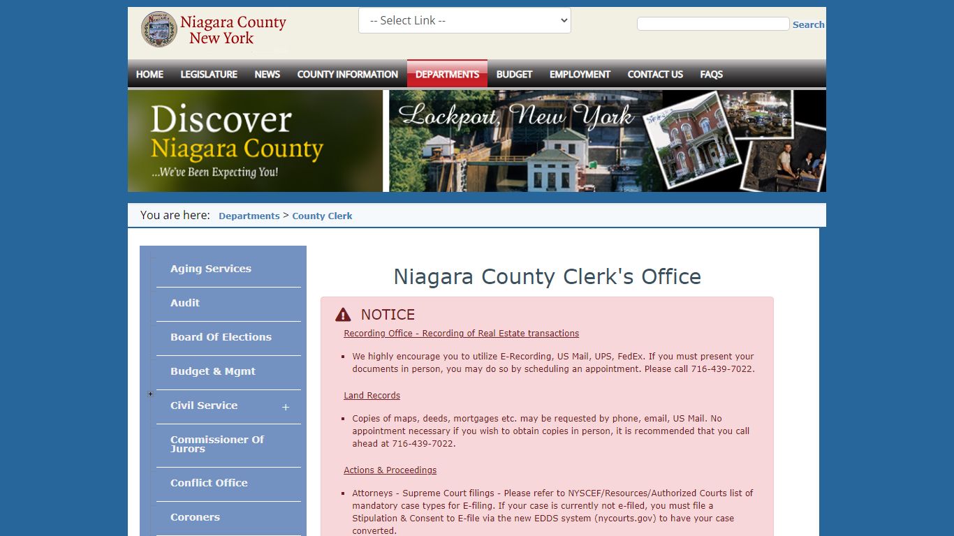 Niagara County > Departments > County Clerk